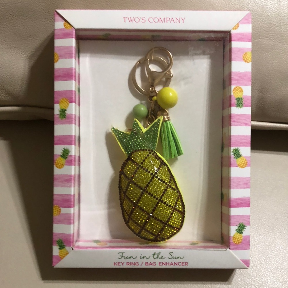 Rhinestone Crystal Pineapple Keychain Bag Charm FOB